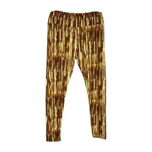 LulaRoe Amber Brown Brush Stroke Print Butter Soft Tall & Curvy Leggings